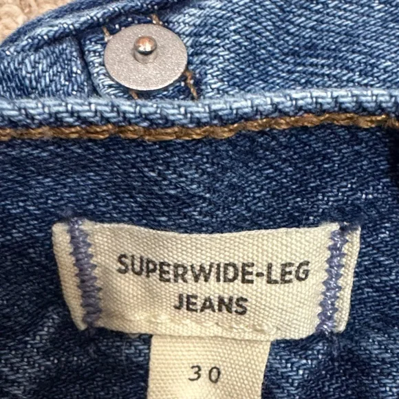 Madewell Super Wide Leg Jeans with Cuff Size 30 - Picture 5 of 9